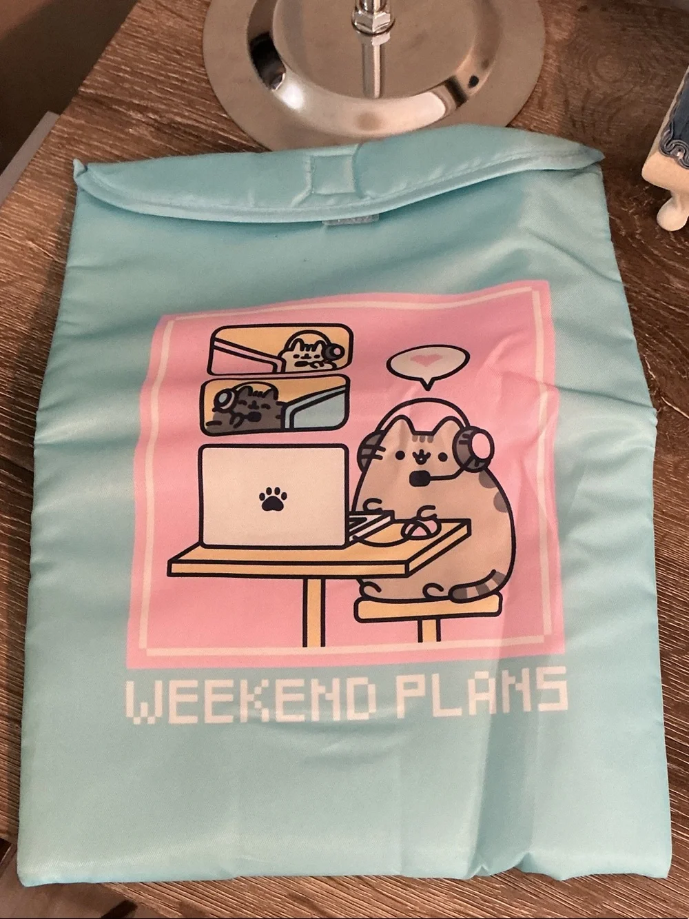 Pusheen Box Exclusive Device Sleeve NEW 10x13.5 Weekend Plans Blue Pink